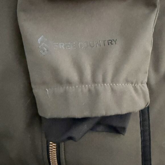 FREE COUNTRY | Jacket Coat Hood Super Softshell Quilted Brown Black | Large - Picture 6 of 7
